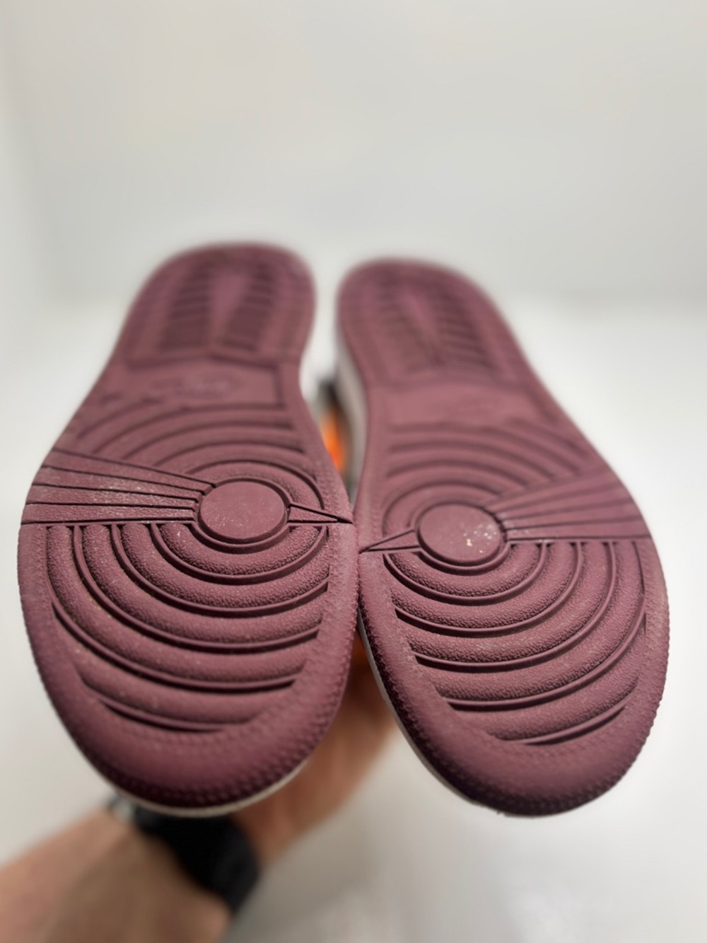 Nike Air Jordan 1 Mid GS Plaid Orange FD5461-608 Youth 3Y Burgundy Wool Sneaker - Picture 9 of 13